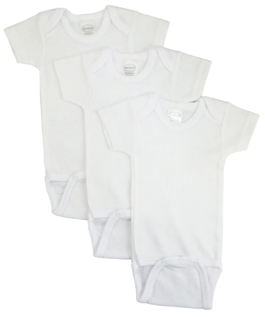 White Short Sleeve Onesie (3 Pack) - Snookums Kids